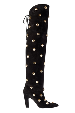 Studded Suede Over-The-Knee Boots