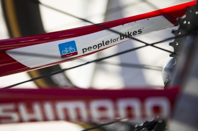 2015 Trek Factory Racing's Domane 6 Series - People for Bikes logo