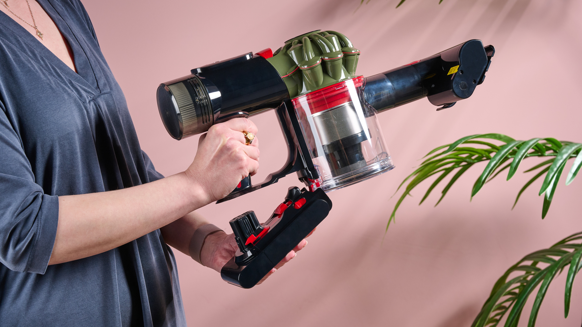 Dyson V8 Cyclone with battery being removed
