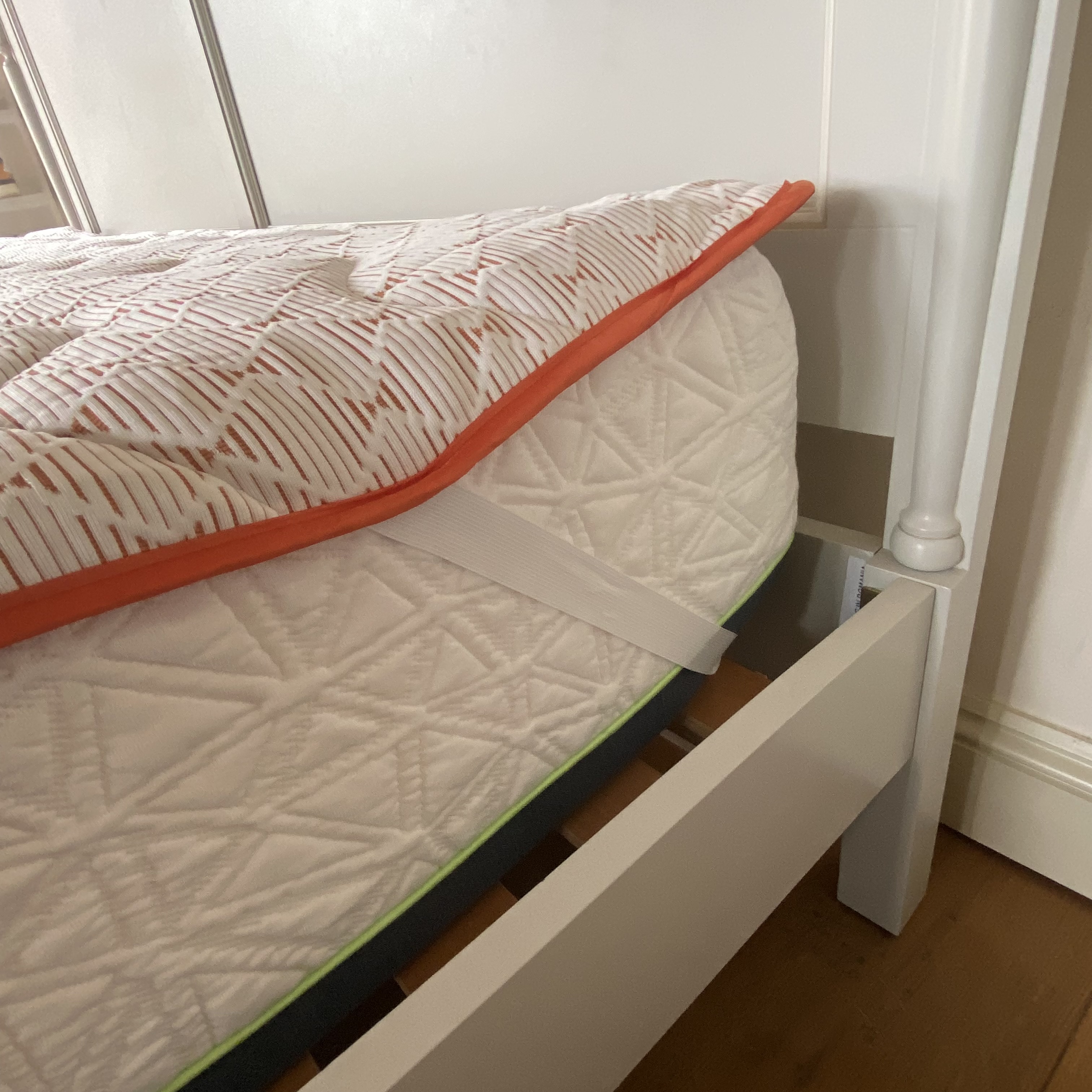 The Silentnight Restore Cooling Copper Topper being tested at home on a bed