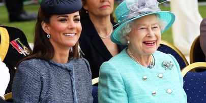 The Duchess of Cambridge with the Queen