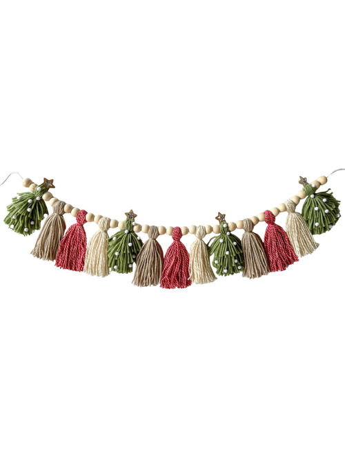 Rustic Christmas Tree Tassel Garland