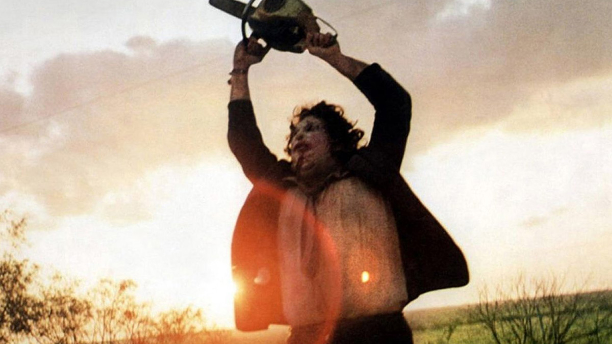 Leatherface from the end of The Texas Chain Saw Massacre