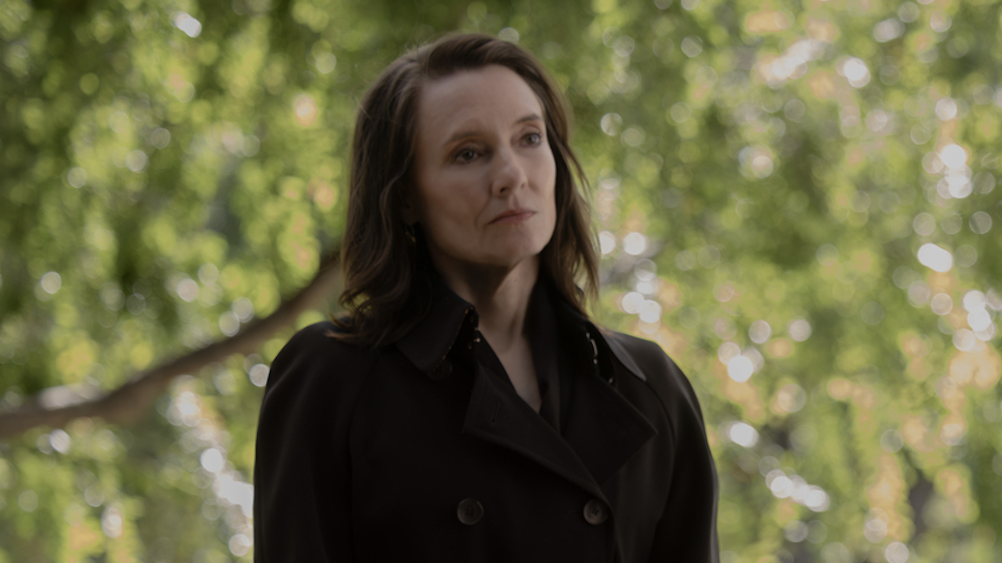 Carol Ferris in black coat at Hal's funeral in Lanterns Episode 5