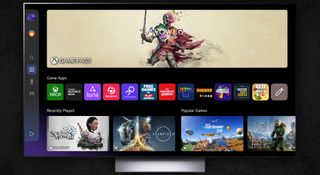 An LG TV displaying Xbox games