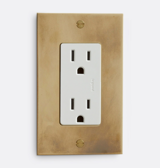 Forbes & Lomax Duplex Outlet in Aged Unlacquered Brass