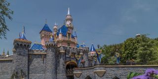 A view of Sleeping Beauty's castle in the distance at Anaheim's Disneyland.