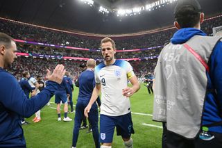 Harry Kane leaves the pitch after England's World Cup defeat to France