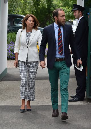 Carole Middleton attends day 11 of Wimbledon 2017 with son James Middleton