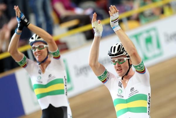 Recognising the crowd after victory for Howard and Meyer.