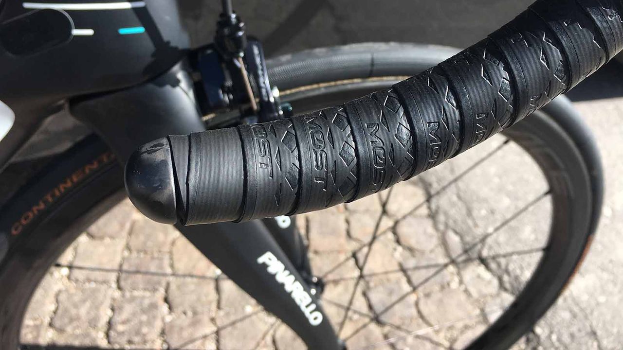 The Most integrated cockpit is paired with Most handlebar tape and proprietary bar ends