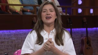 Kelly Clarkson introduces a segment on an episode of The Kelly Clarkson Show.