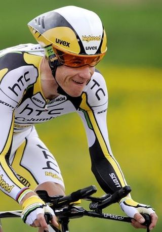 Michael Rogers (HTC - Columbia) finished fourth in the time trial and assumed the race lead from Peter Sagan.