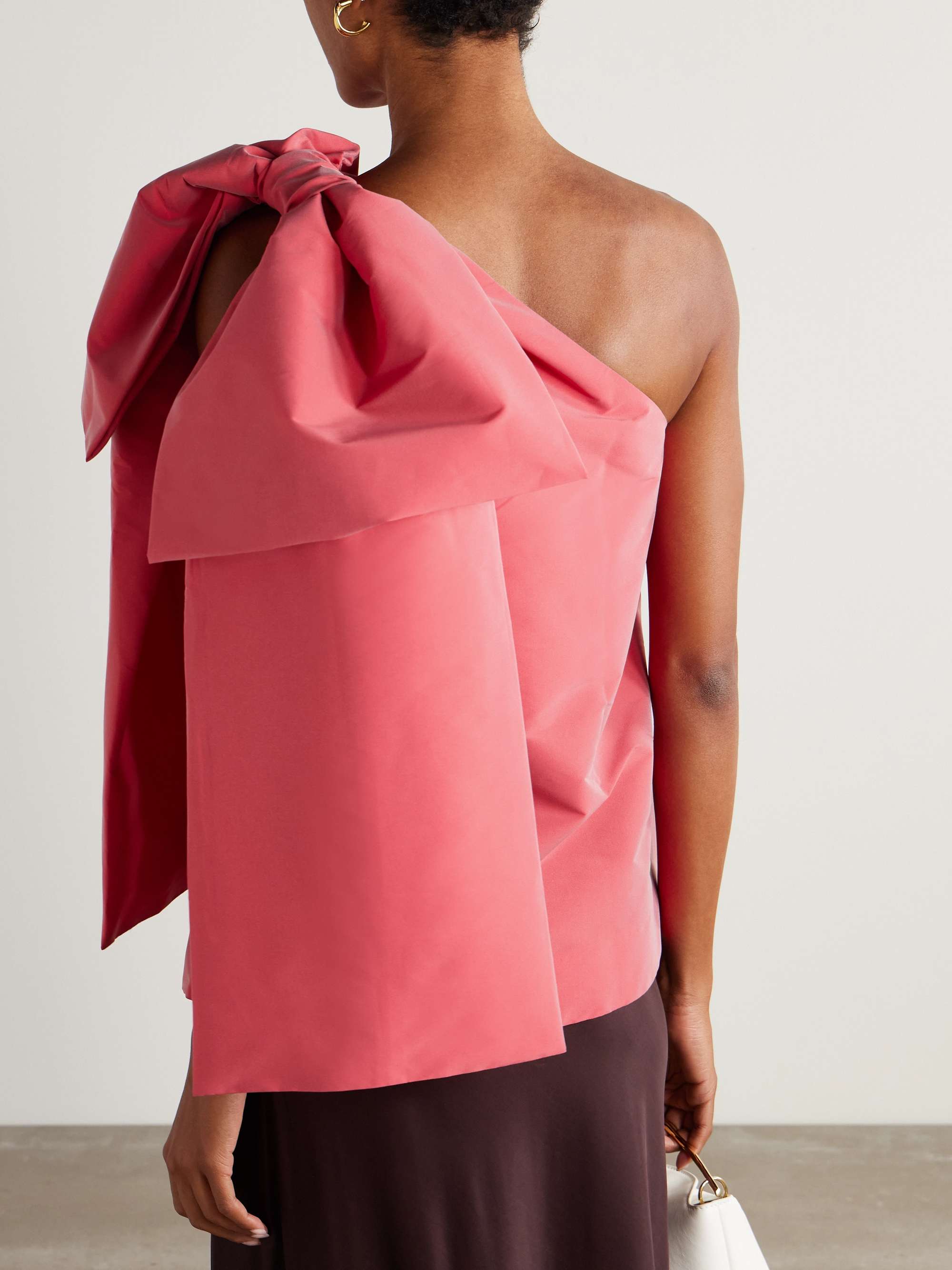 Winnie One-Shoulder Bow-Detailed Taffeta Top