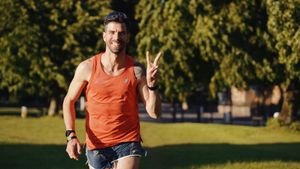 the aurhor of the article, Matt Kollat, running in a park