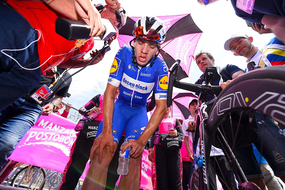 Alvaro Hodeg after winning stage 2 at Tour Colombia