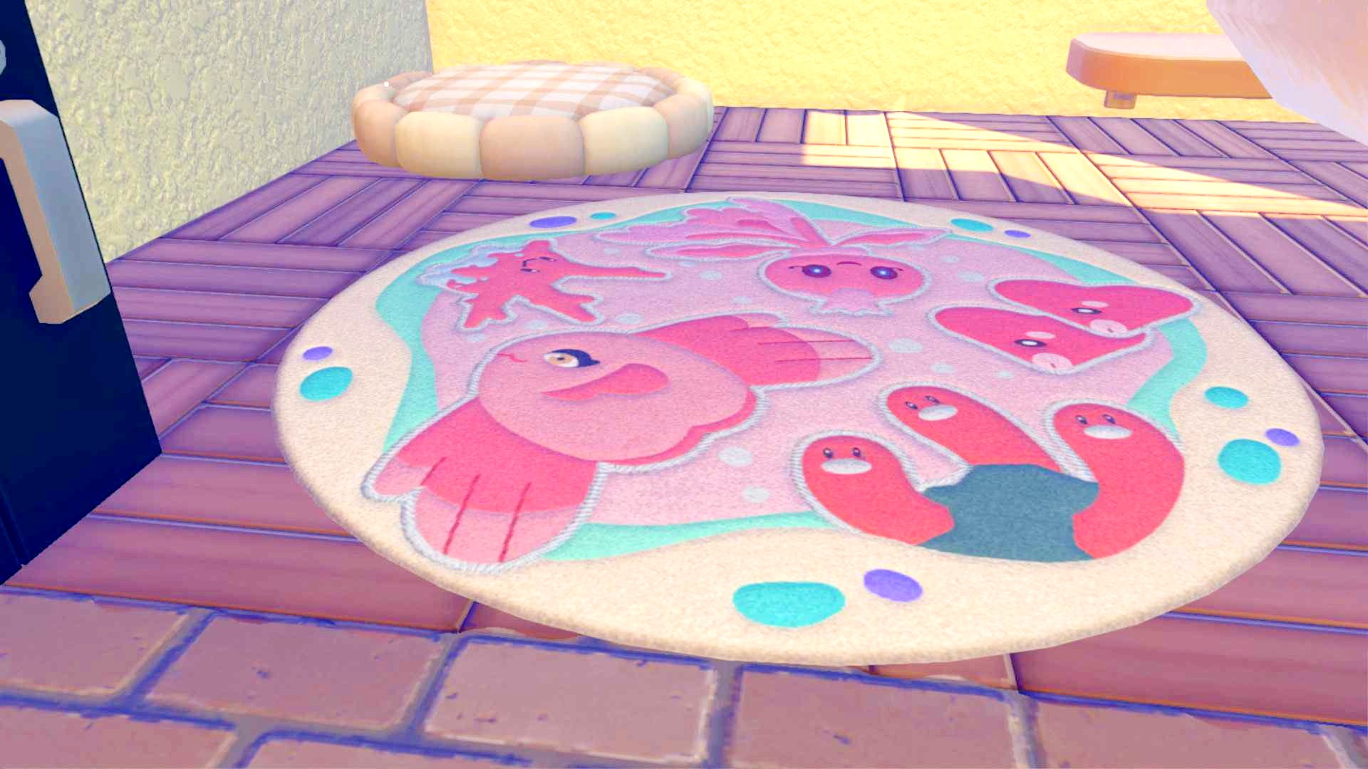 The Pokopia Ocean Pals Rug, featuring the likes of Luvdisc, Frillish, and more.