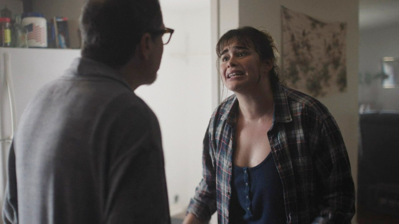 French Stewart and Barbie Ferreira talking in Bob Trevino Likes It.