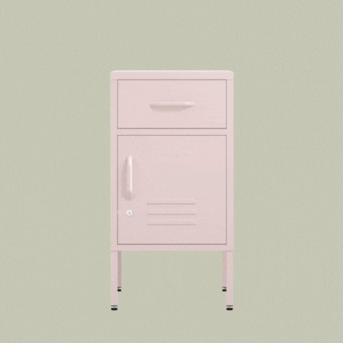 The Bromley - Side Table, Storage Locker Light Pink