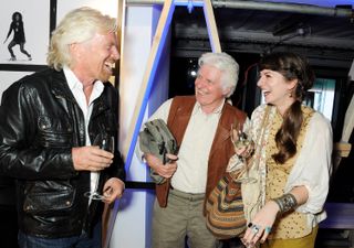 Dean, centre, with Sir Richard Branson at a private view of the 'Virgin Records: 40 Years Of Disruptions' exhibition