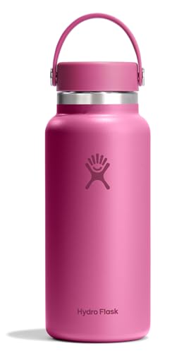 Hydro Flask Water Bottle - Insulated Stainless Steel - Wide Mouth Flex Lid, Non Spill, Leakproof and Refillable in 32 Oz Reef Pink