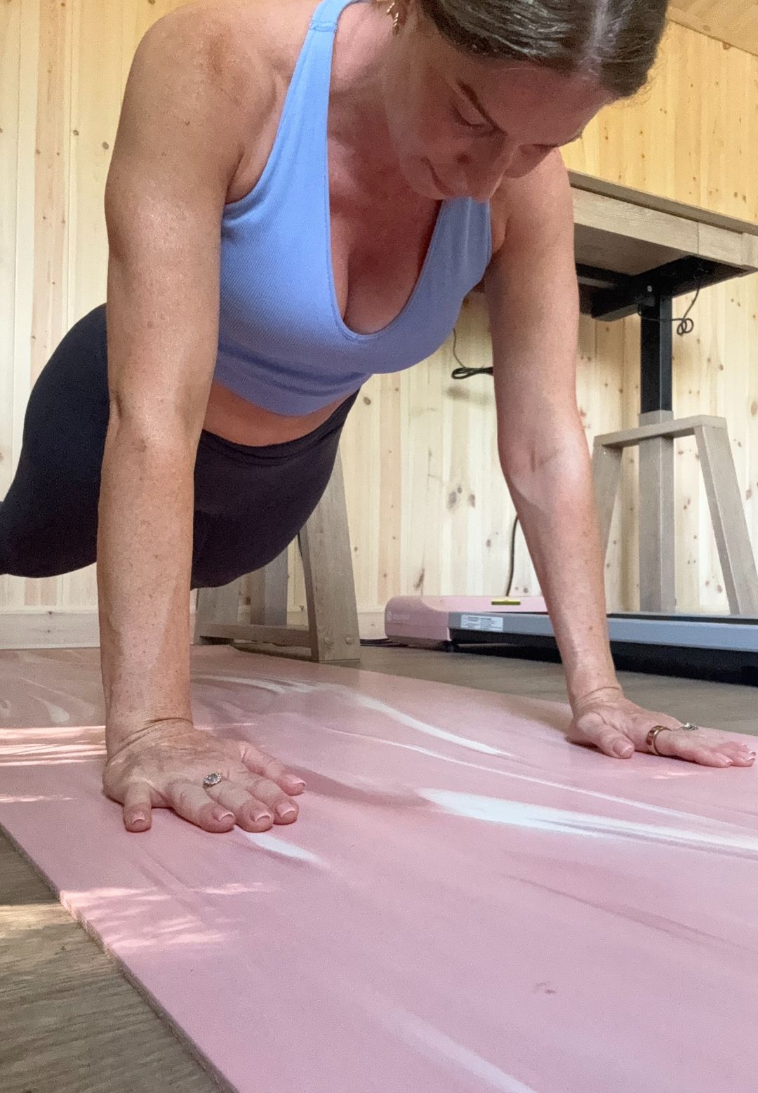 Anna Bartter trying the easy plank challenge