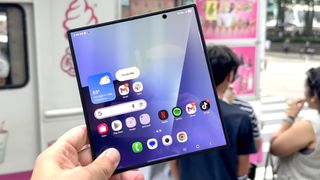Samsung Galaxy Z Fold 7 shown in hand