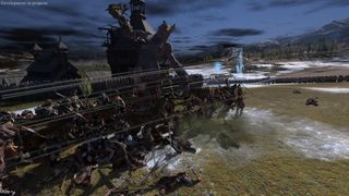 Total War: Warhammer 3 Immortal Empires Chaos giant against Kislev