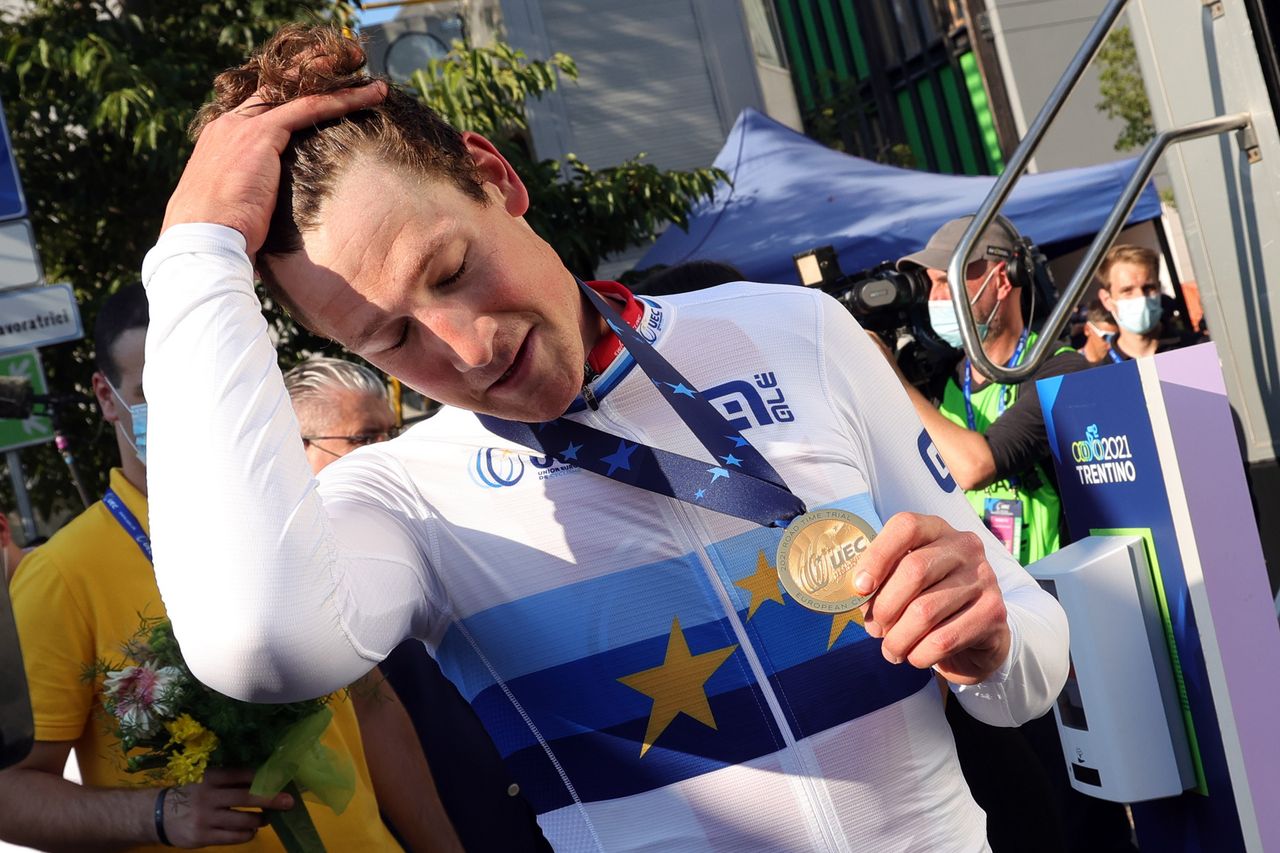 2021 UEC Road European Championships Trento Elite Mens Individual Time Trial 224 km 09092021 Stefan Kung Switzerland photo Ilario BiondiBettiniPhoto2021