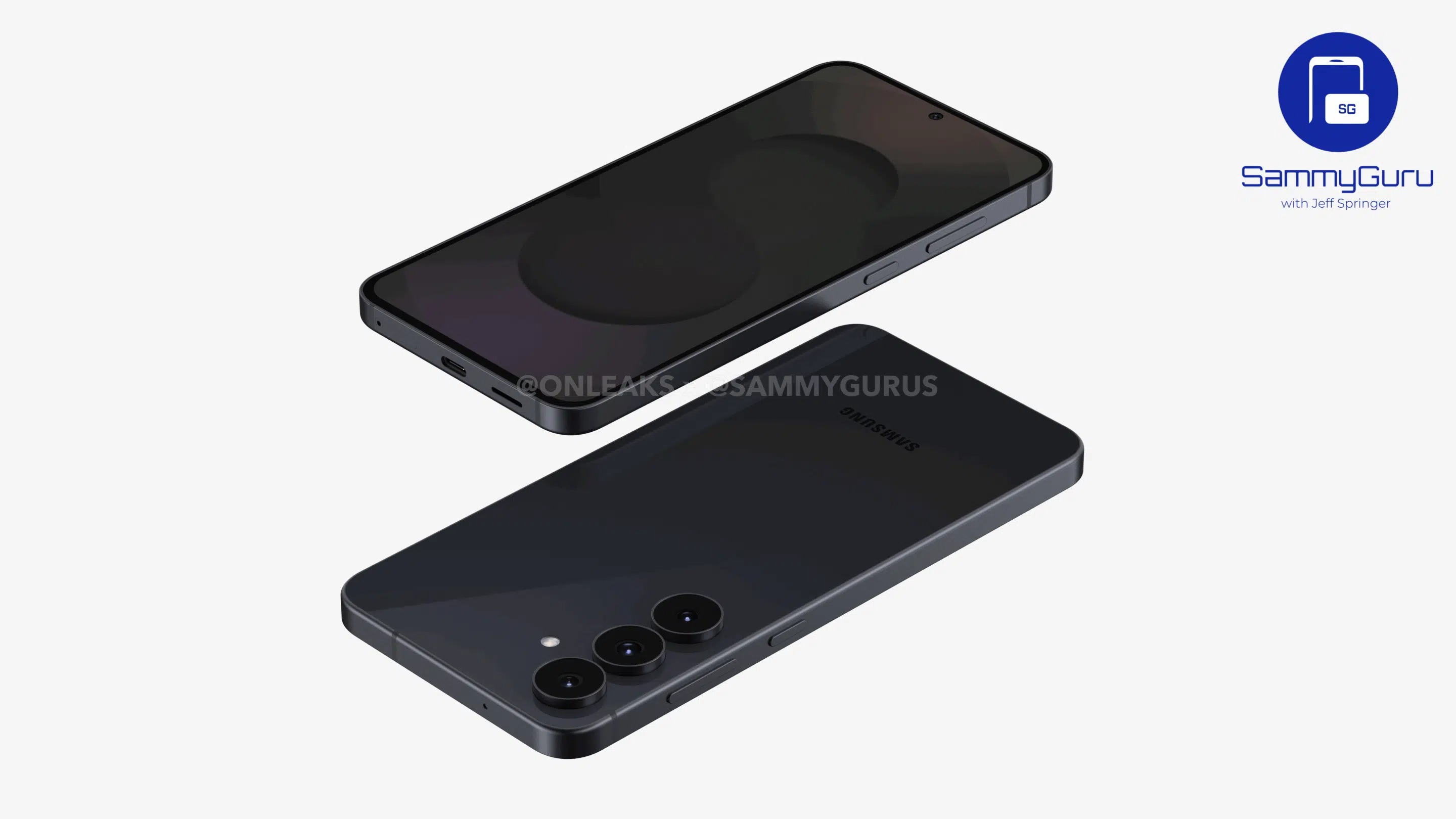 rear and front renders of the Galaxy S25 FE