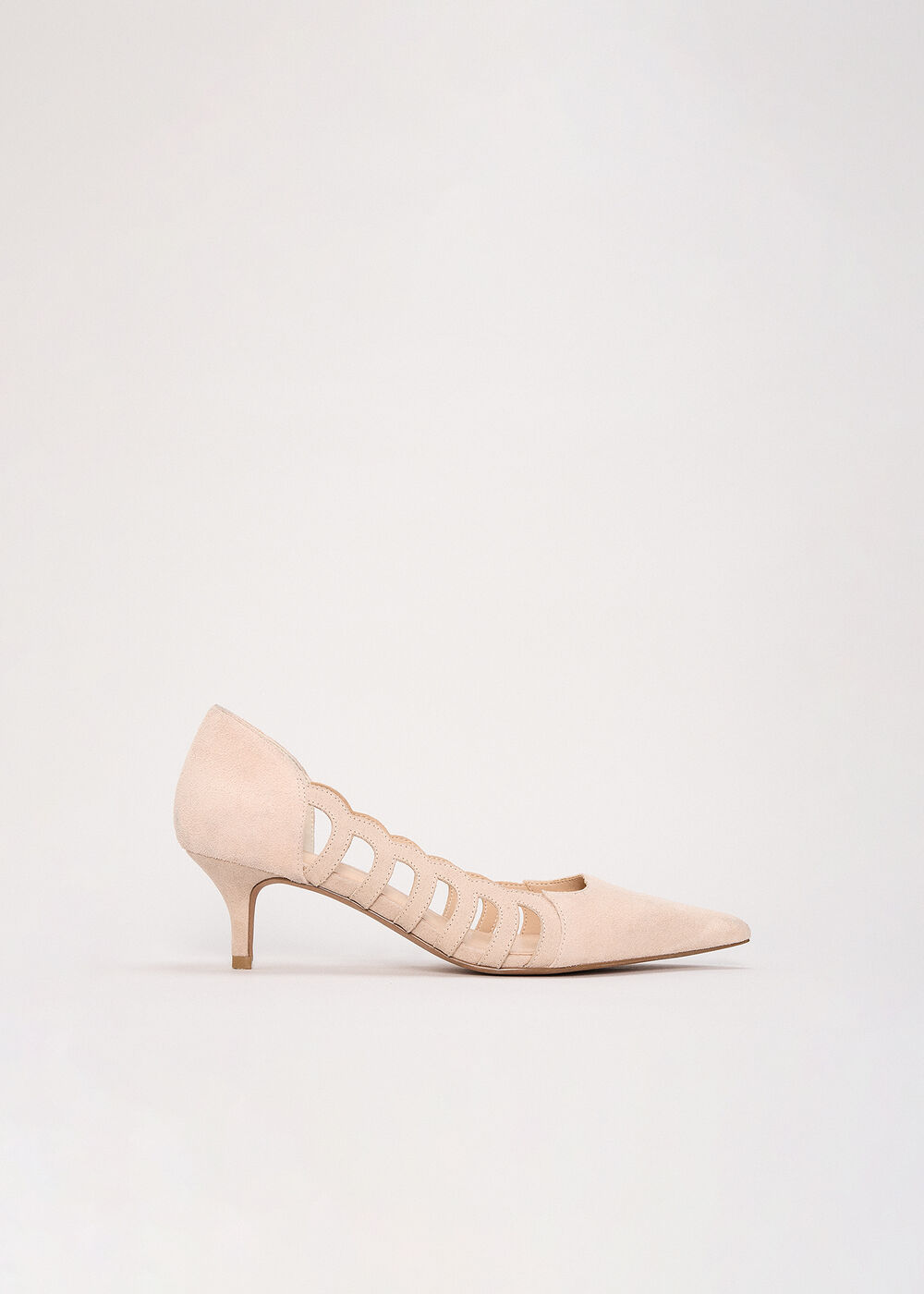 Suede Cut Out Court Shoe
