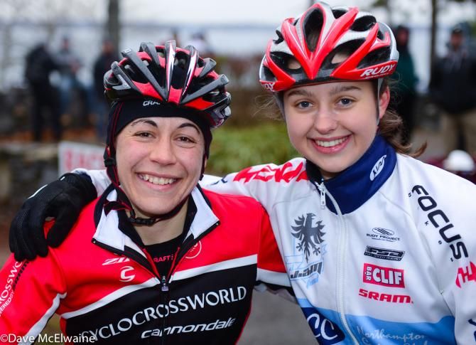 Crystal Anthony and Frances Morrisison in the staging area.