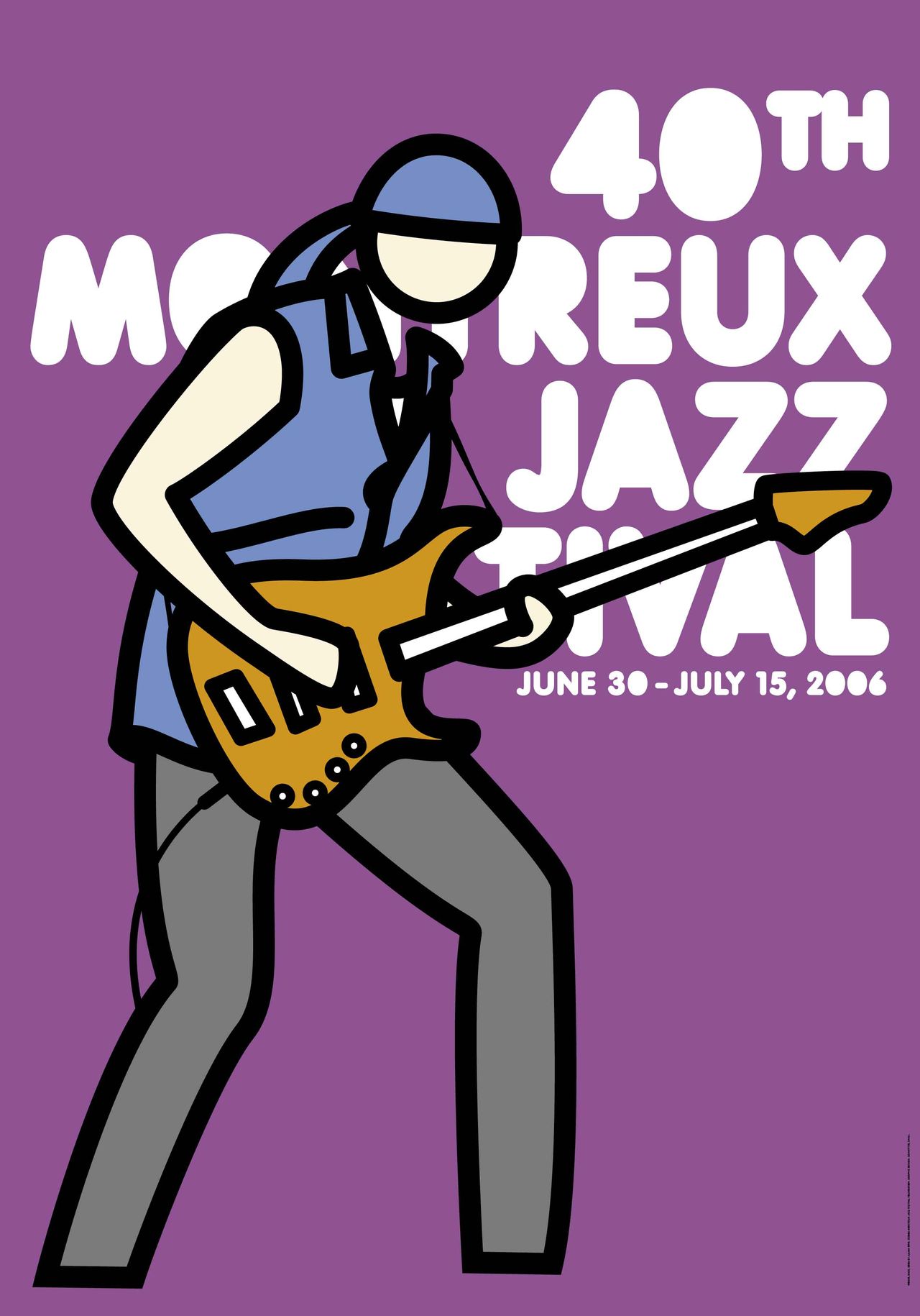 Fondation du Festival de Jazz de Montreux, 2006, artwork by Julian Opie (purple)