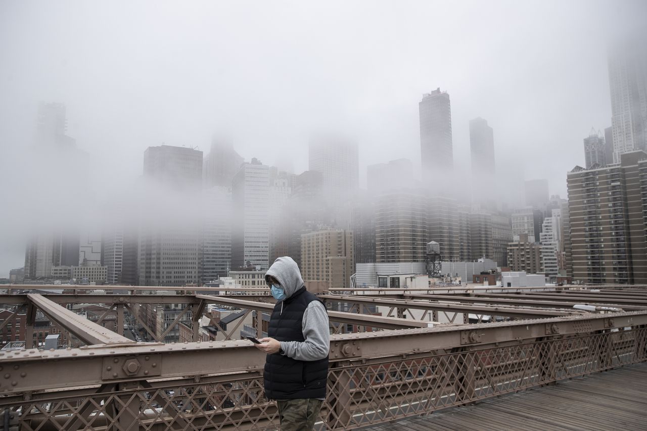 A man wearing a mask in Brooklyn