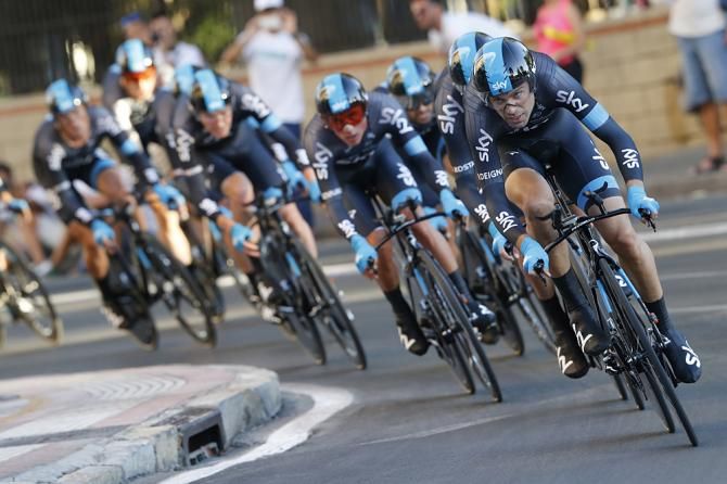 Team Sky races the team time trial in Jerez de la Frontera