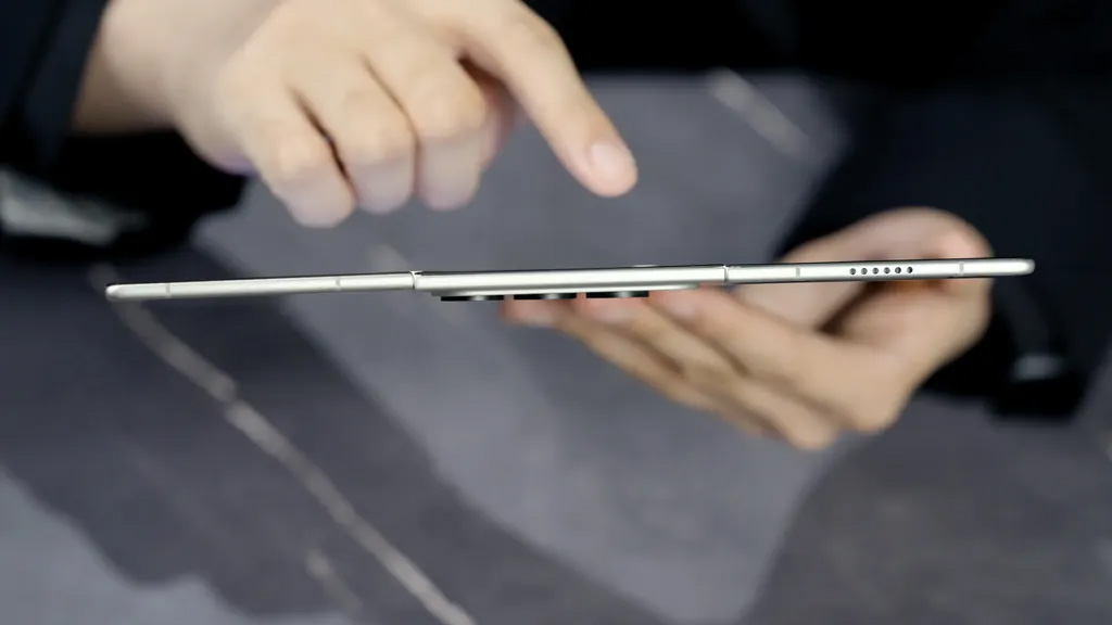 Tecno Phantom Ultimate G Fold Concept phone unfolded in someone&#039;s hands