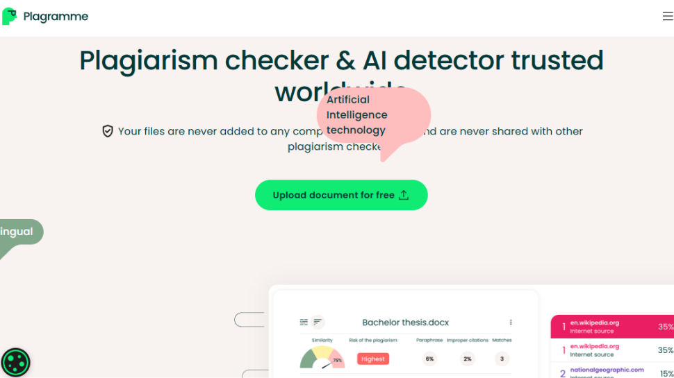 Plagramme website screenshot (June 2025)