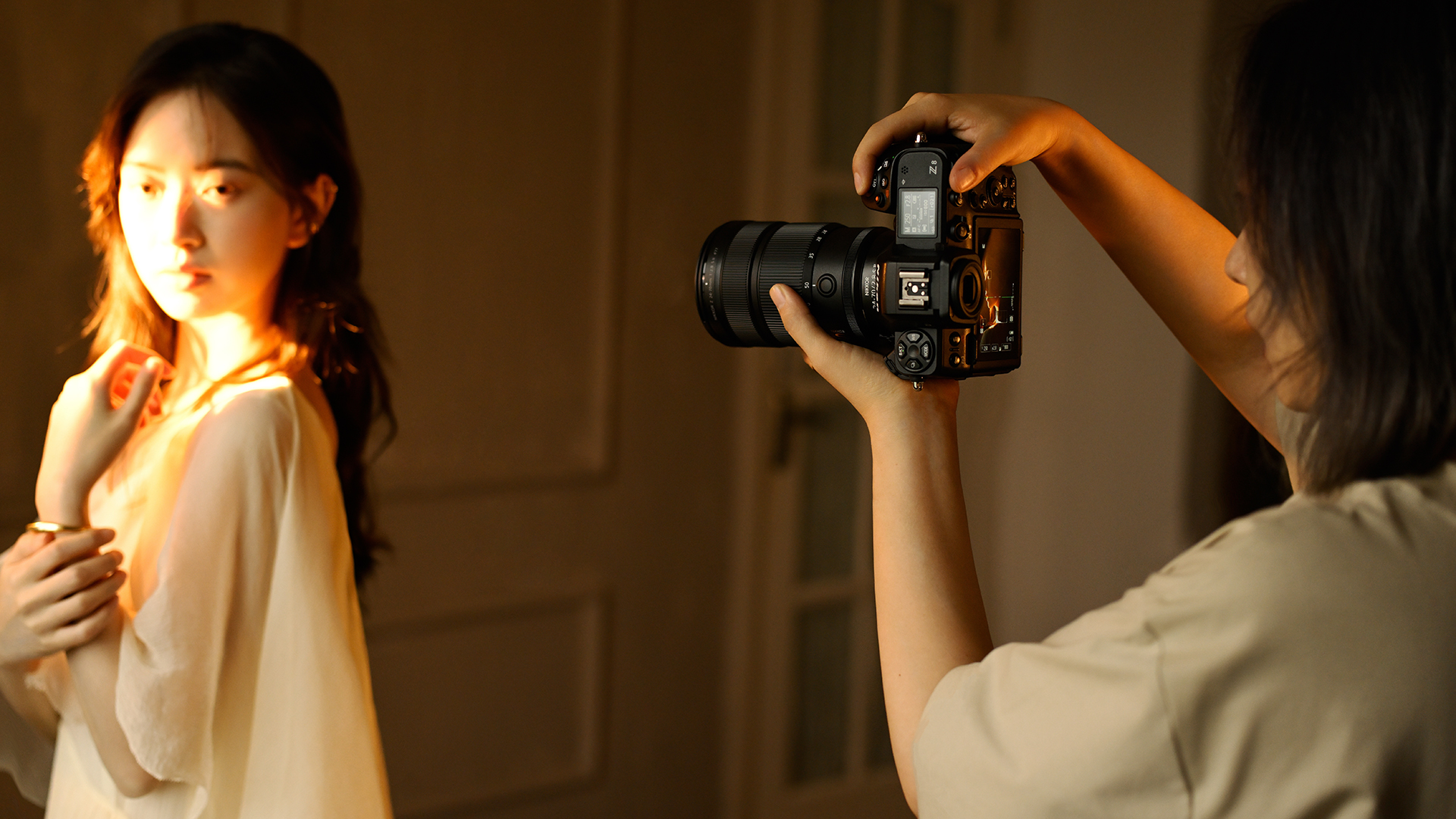 Nikon Z 24-70mm f/2.8 S II being used to shoot a model