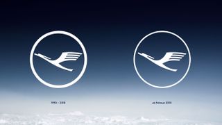 Lufthansa logo before and after