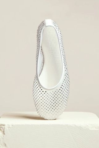 dear frances mesh ballerinas with small white crystals