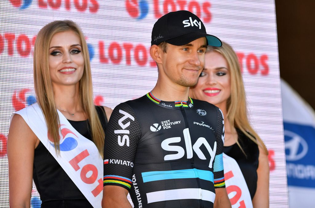 Team Sky's Michal Kwiatkowski was third