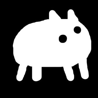 Baba from the game Baba is you. It is a quadrupedal white blob with short ears.