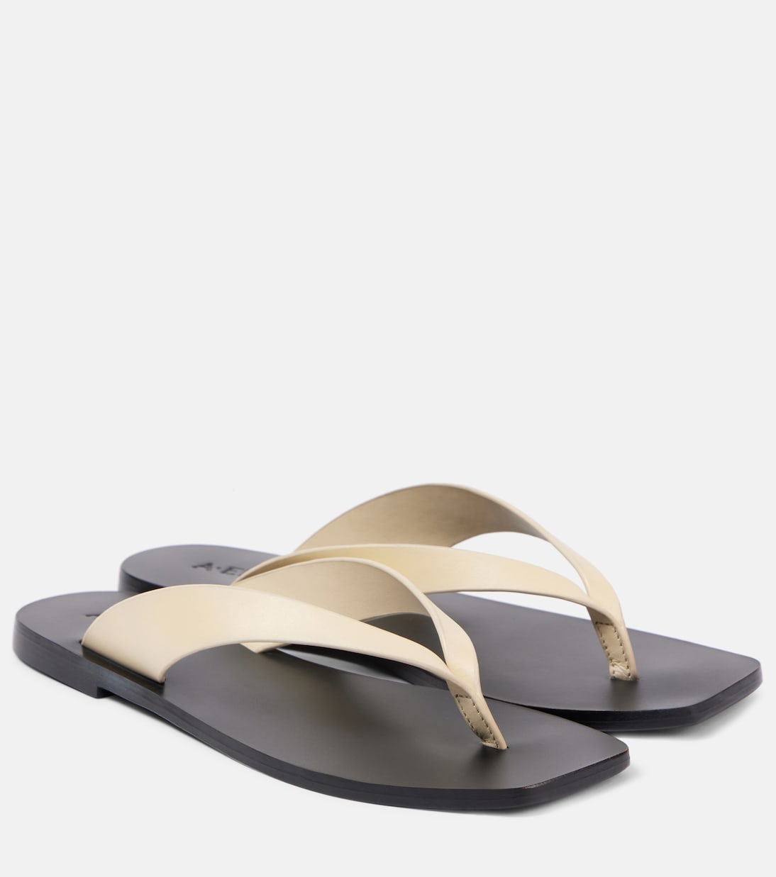 Kinto Leather Thong Sandals in Beige - a Emery