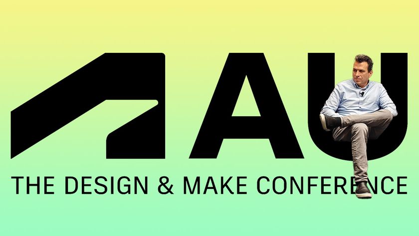 AU 2025; a man sits in the U of a logo on a green and yellow background