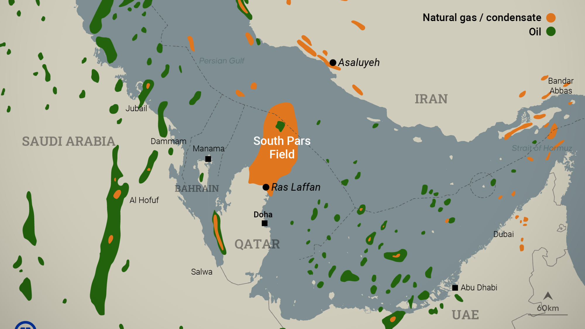 An infographic on South Pars, one of the world's largest natural gas fields