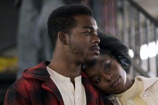 (L to R) Fonny (Stephan James) and Tish (KiKi Layne) share a moment in If Beale Street Could Talk