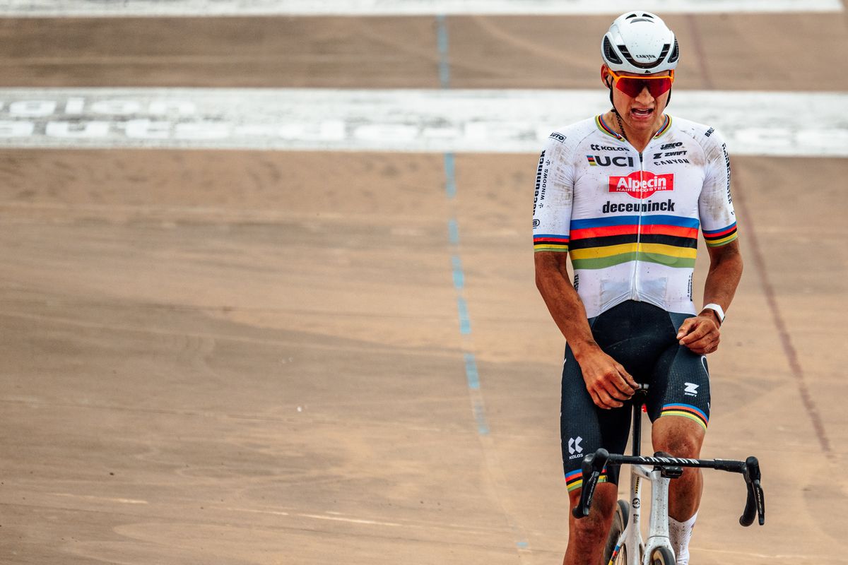 Riders at the end of Paris-Roubaix 2024