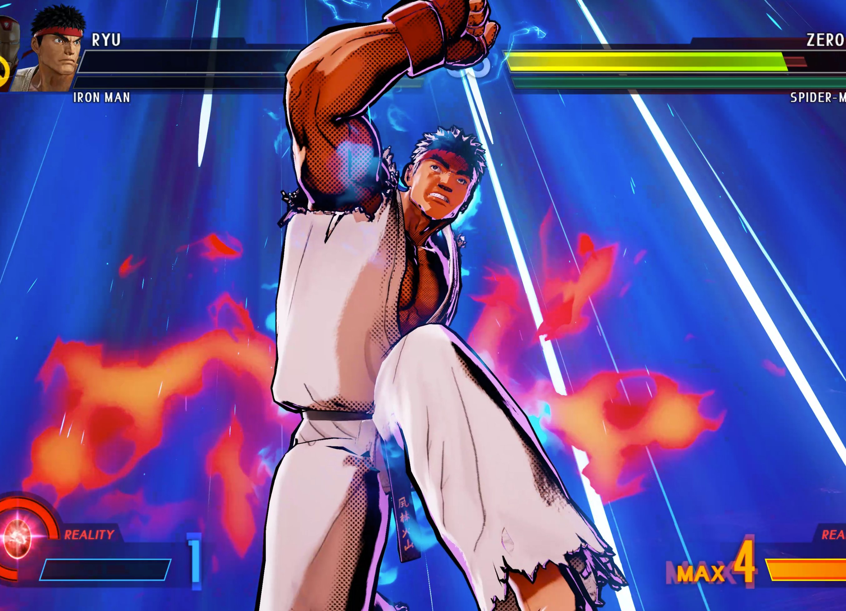 Ryu from MVCI with modded shaders strikes a pose.