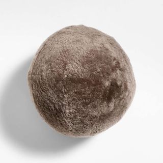 Palle Shearling Sphere 12" Warm Taupe Throw Pillow by Athena Calderone