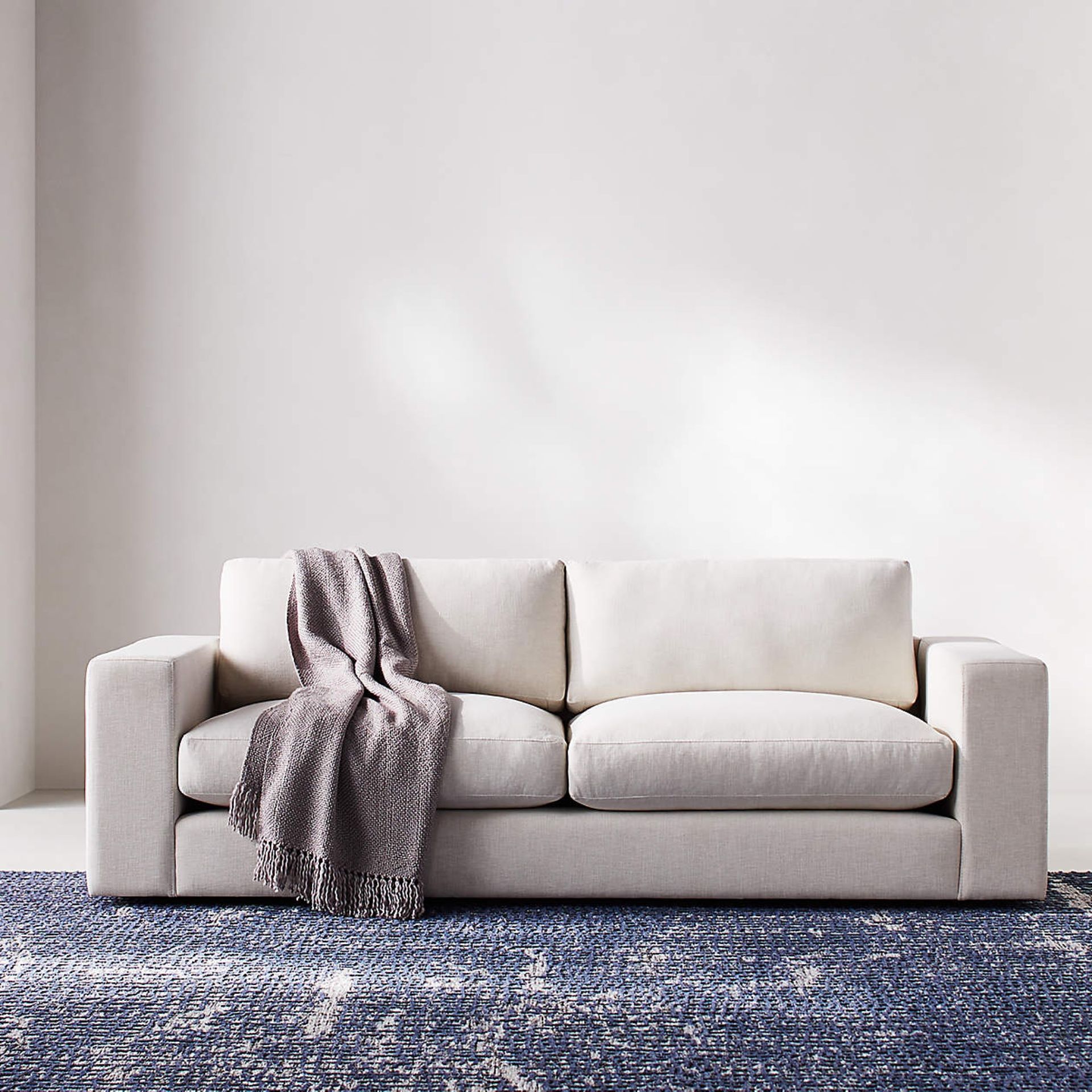 gray sofa by crate and barrel